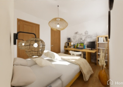 Chambre d'amis / bureau projet de cocréation en architecture d'intérieur par Terre d'Habitats