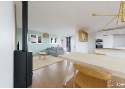 Cocréation agencement et déco pièce de vie, cuisine ouverte et espace jeux